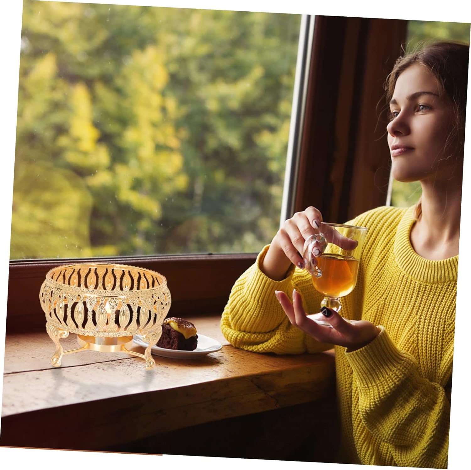 Alipis Teapot Warmer Ceramic Pot Base for Home and Office Elegant Candle Stand for High-Temperature Insulation for Tea Houses and Shops