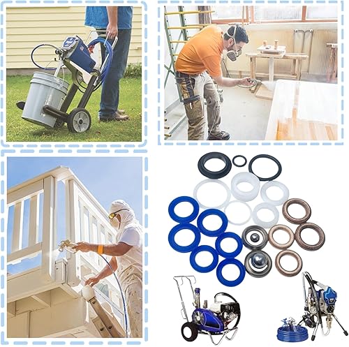 Miniatura 7 de TALSWIF 244194 Kit de embalaje de reparación de bomba compatible con pistolas de pintura sin aire Graco 390 395 490 495 595 295 3400