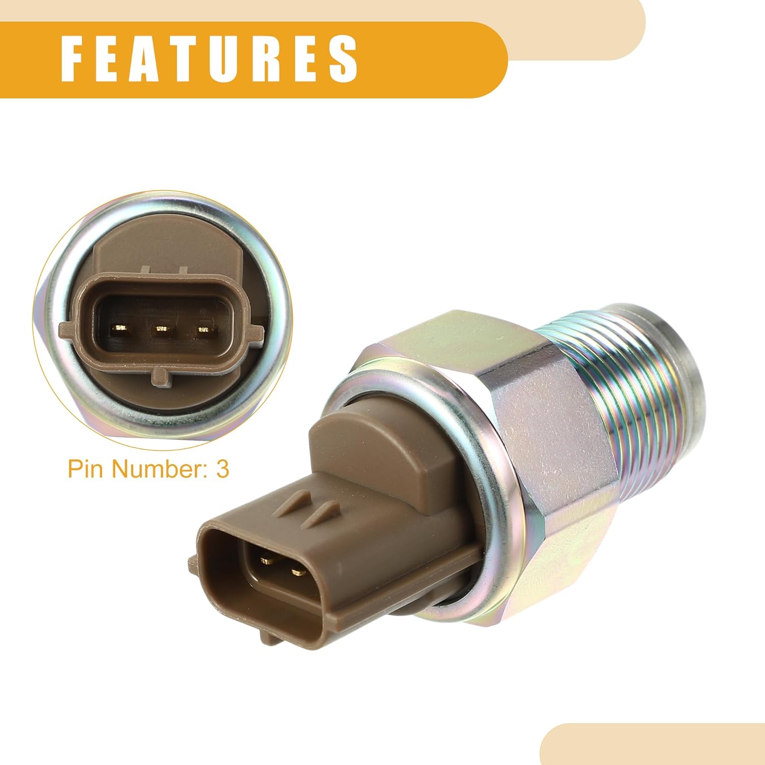 Fuel Rail Pressure Sensor No.8981197900 - Car Fuel Injection Pressure Sensor Regulator - for Isuzu NPR 2003-2007 5.2L for Nissan Pathfinder 2005-2012 Metal ABS Bronze Tone - 1 Pc