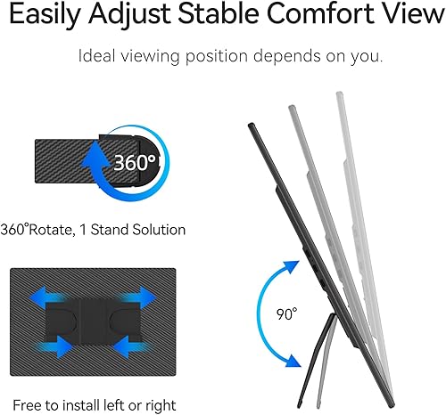Miniatura 5 de Monitor portátil de 16 pulgadas para computadora portátil  Extensor de pantalla para portátil 1200P FHD HDMI USB C HDR de viaje doble pantalla