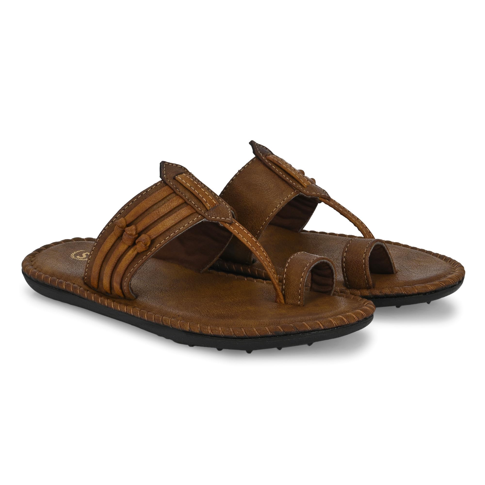 Men's Ethnic Kohlapuri, Chappals & Slippers - Casual Footwear for Indoor/Outdoor Use | Cushioned Kohlapuri Slippers with Toering | Soft, Comfortable & Lightweight | Memory foam insole | Ethnic wear | Non slip sole | Casual and Trendy-image-26