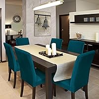 Vista 210 de Juego de 6 fundas elásticas para sillas de comedor, extraíbles y lavables, para sillas de comedor, hotel, ceremonia