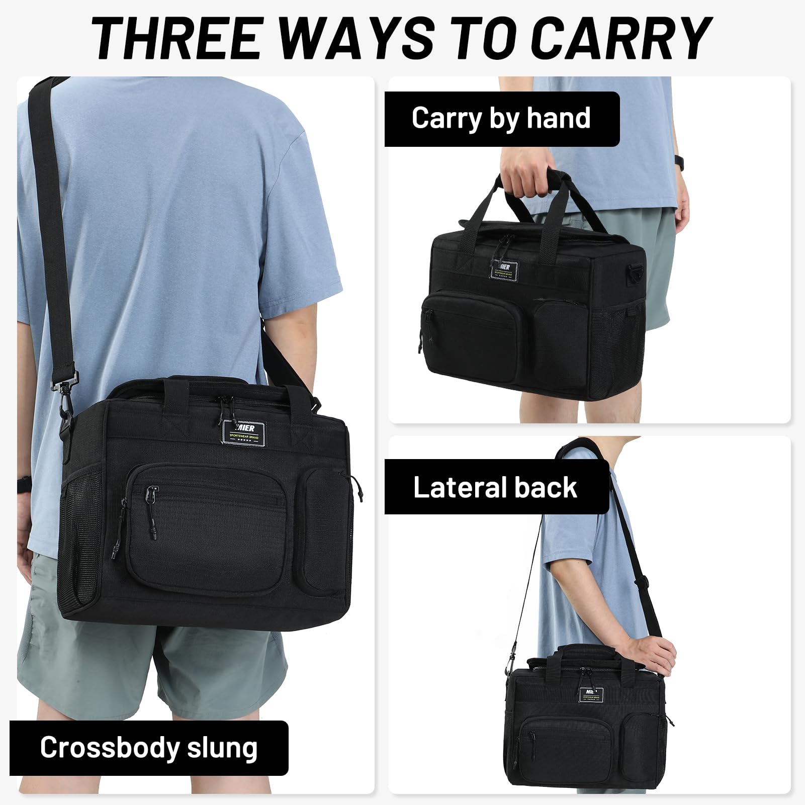 MIER Isolierte Lunchtasche für Männer und Frauen, 30 Dosen, 45 Dosen mit Klappdeckel, 18 l, 30 l, mehrere Taschen