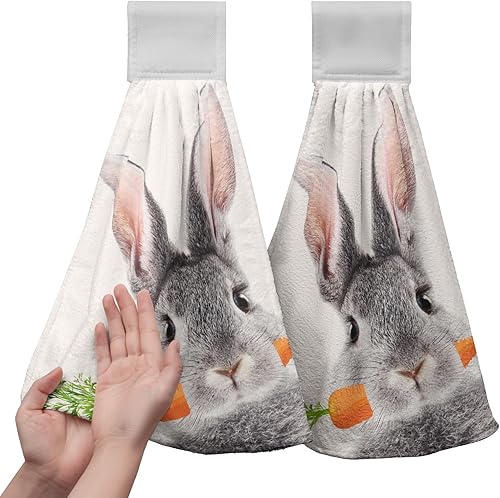 Miniatura 69 de America Stars - Juego de 2 toallas de cocina azules con lazo para colgar, patrióticas para colgar el 4 de julio, juego de 2 toallas de mano