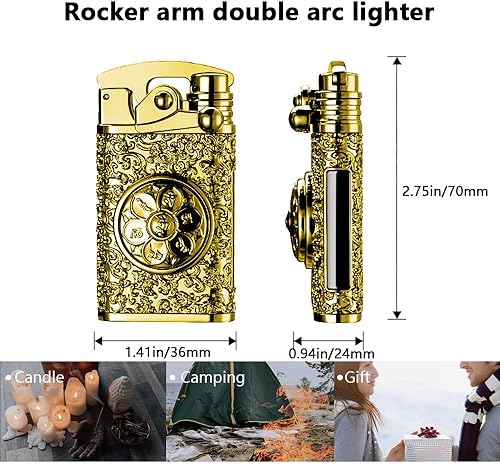 Vista 7 de GADATOP Encendedor eléctrico recargable, encendedor creativo personalizado por USB, encendedor mecedor, resistente al viento, encendedor sin llama