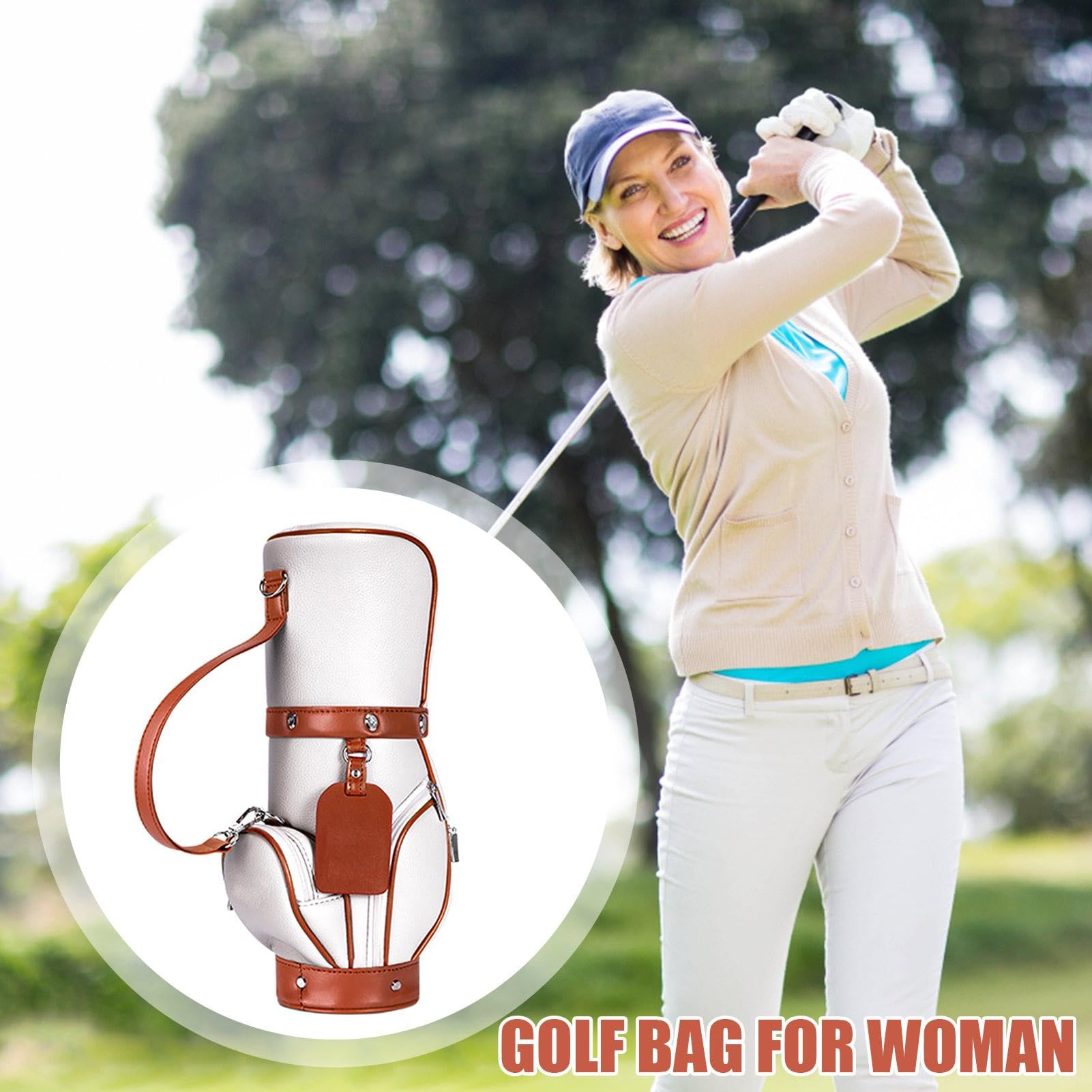 Kleine Golftasche, kleine Golftasche, Golftasche, Golf-Trainingsausrüstung im Freien, einfache Umhängetasche aus PU-Leder für Geburtstage, Weihnachten, Geschenke