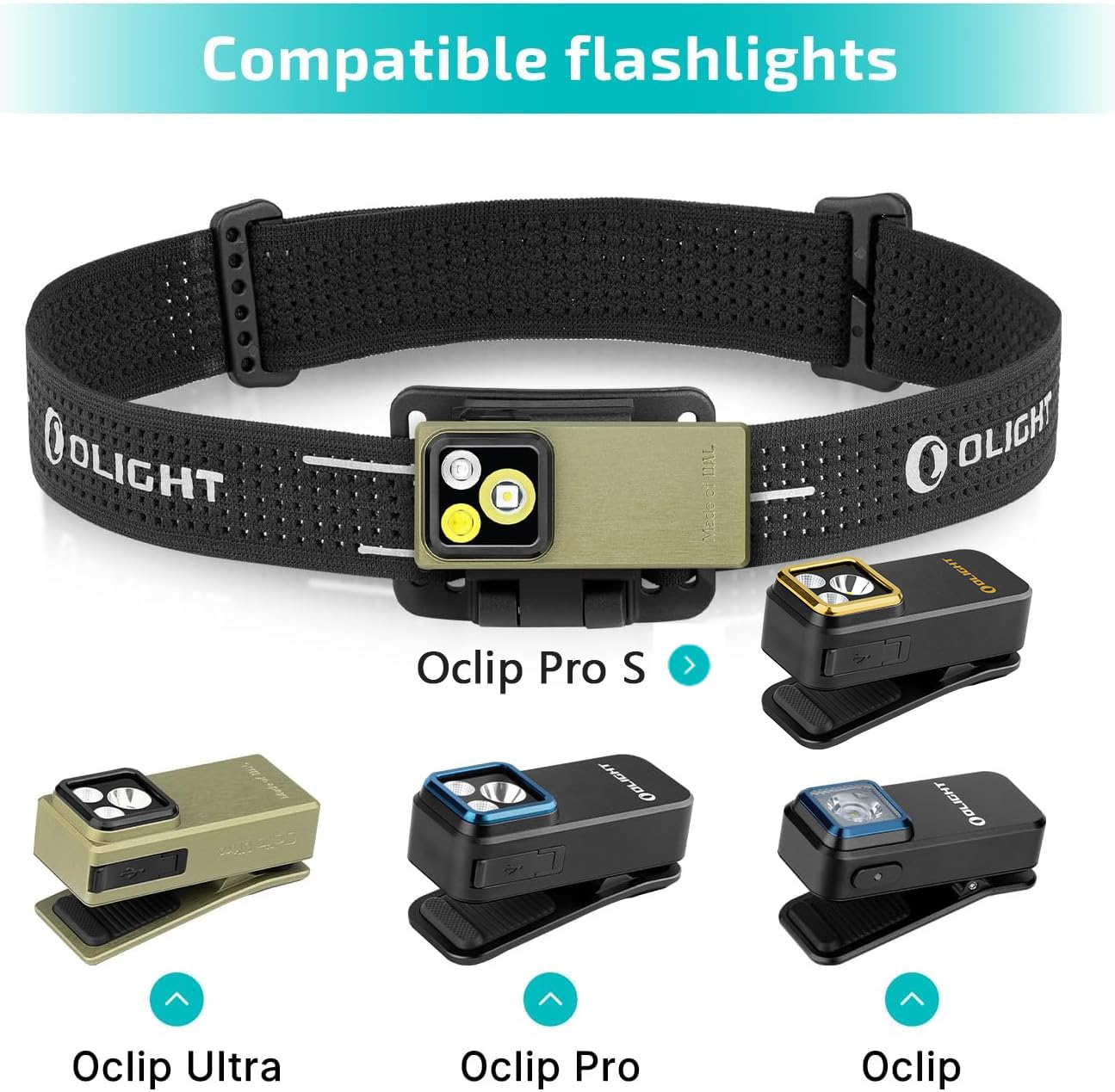 OLIGHT Oclip Series Headlamp Strap, 160 Degree Rotatable Light