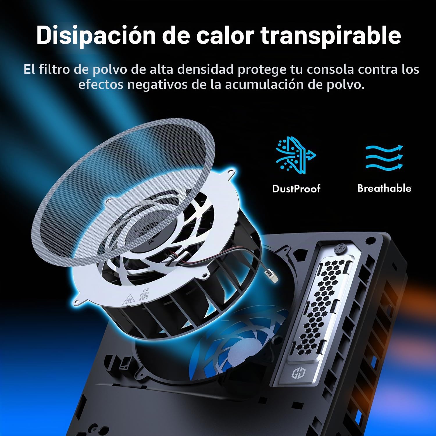 GRAUGEAR Juego de filtros de polvo de alta calidad para PS5 Slim & Pro – Incluye cubierta antipolvo para SSD M.2, cubiertas de silicona y cepillos de limpieza, mejora la longevidad