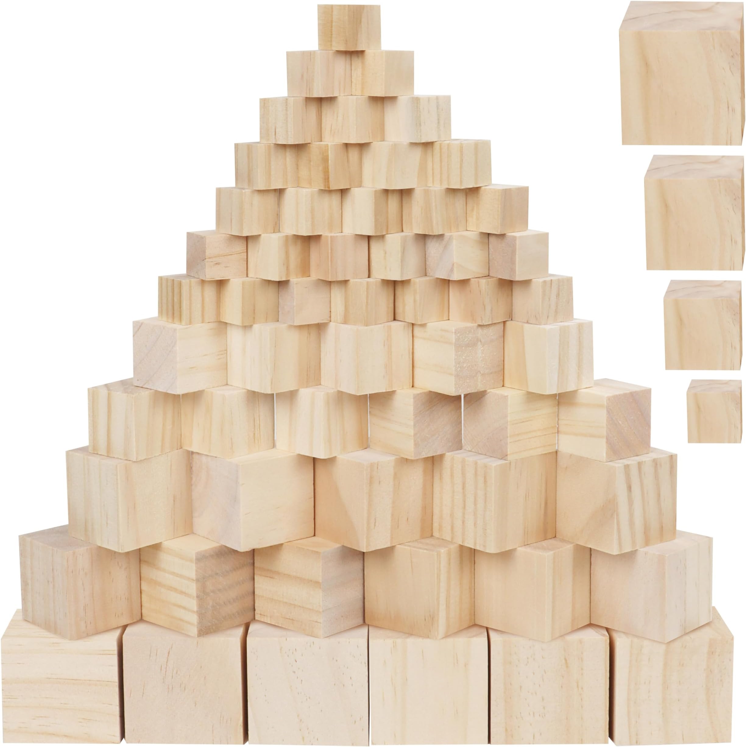Cubi Di Legno Di Pino 2x2cm - 120 Pezzi Per Fai Da Te, Decorazioni E Artigianato - Superficie Liscia E Grezza - Foto 2