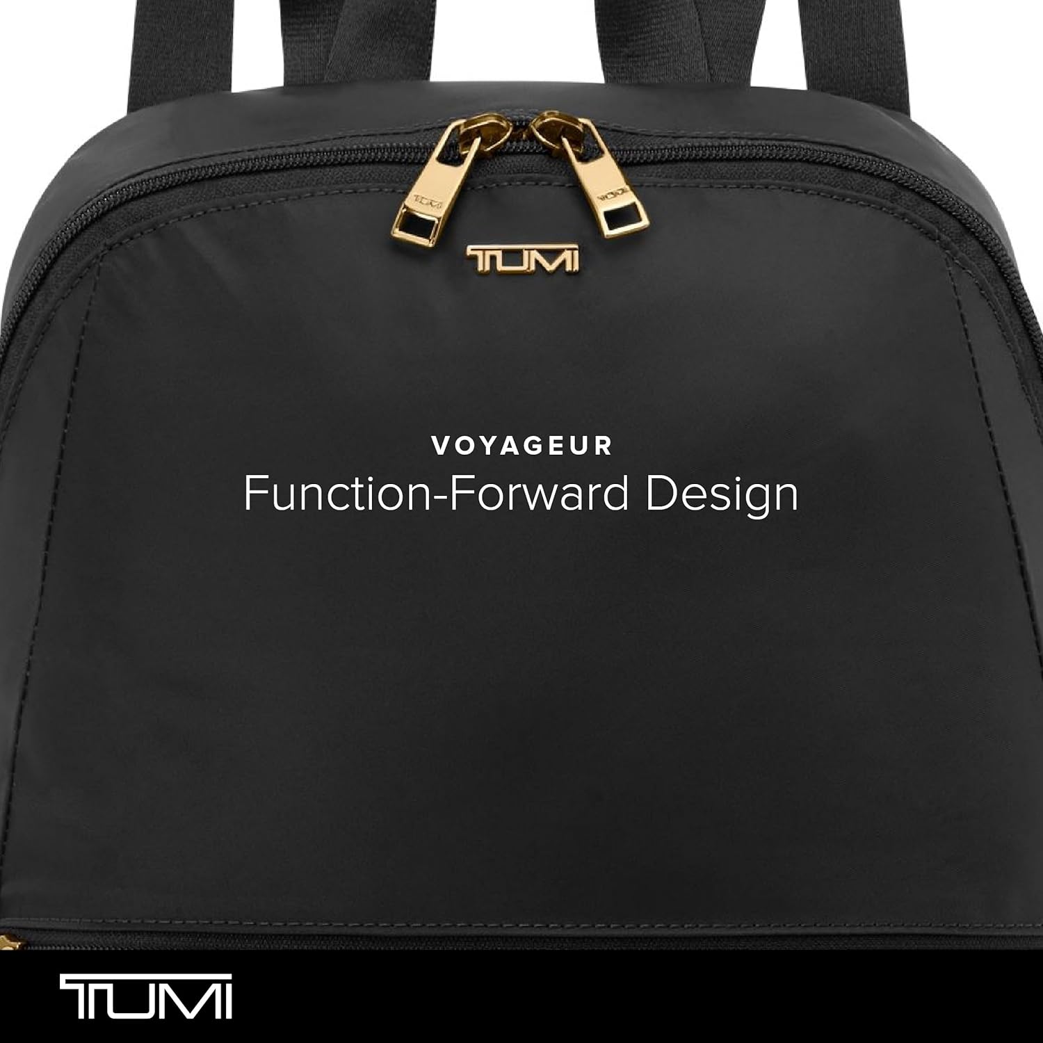 TUMI - Just In Case Foldable Backpack - Lightweight, Compact Travel Backpack - For One Bag Travel - 15.5" X 12.3" X 4.5" - Black with Gold Hardware - Image 7