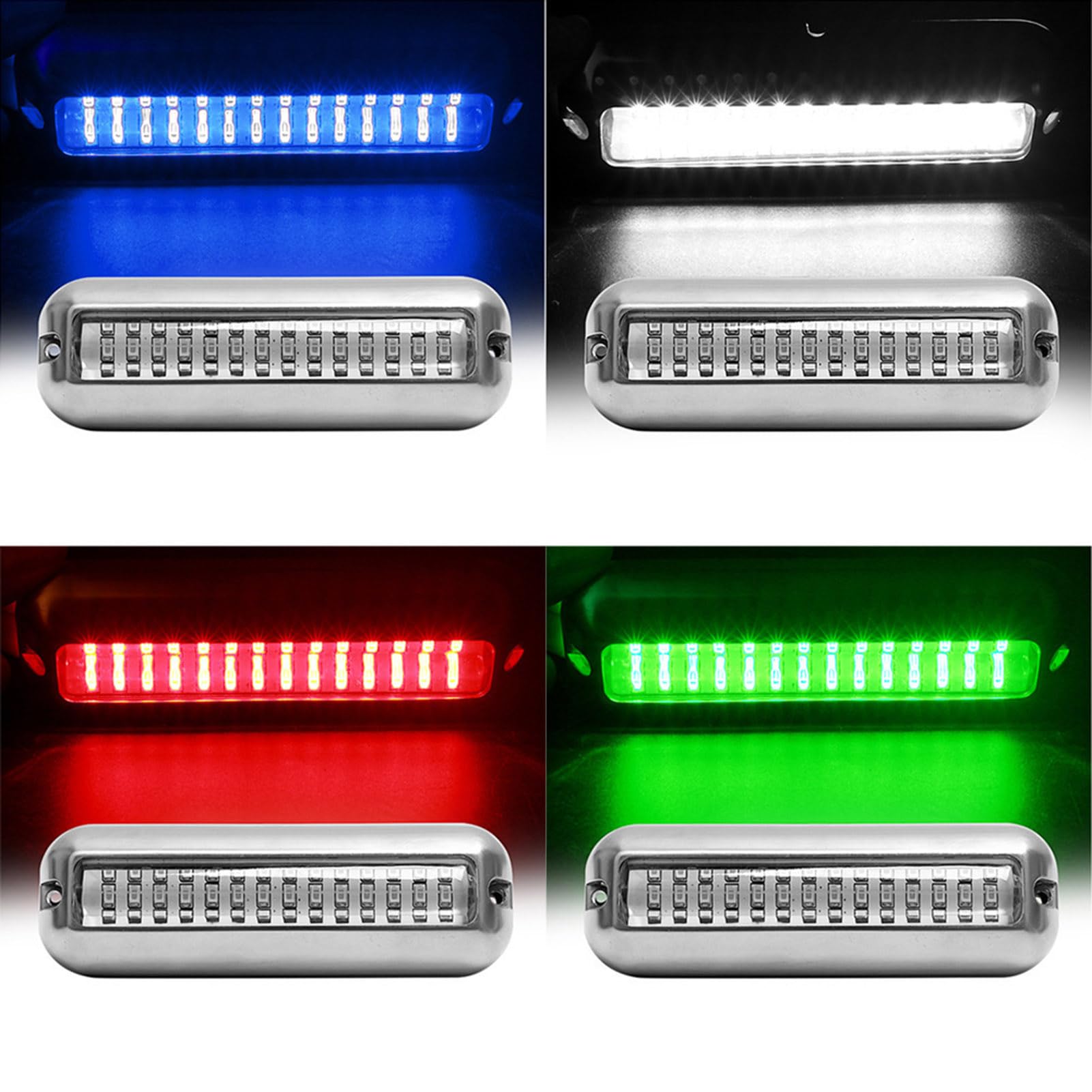 HUIOP Luci subacquee a led,Luce LED per Barca, 42 LED Impermeabile Luce Subacquea in Acciaio Inossidabile 316 per Piscina di Pontone di Poppa di Yacht (Luce Rossa)