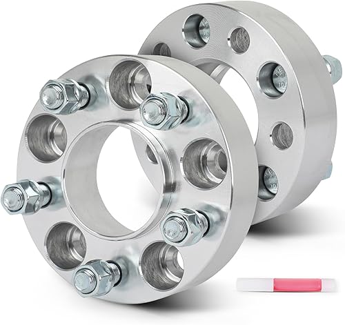 SCITOO 2 espaciadores de rueda de 5 x 115 pulgadas de diámetro de 1.5 pulgadas, pernos de 14 x 1.5 pulgadas, espaciadores de rueda de 5 lengüetas