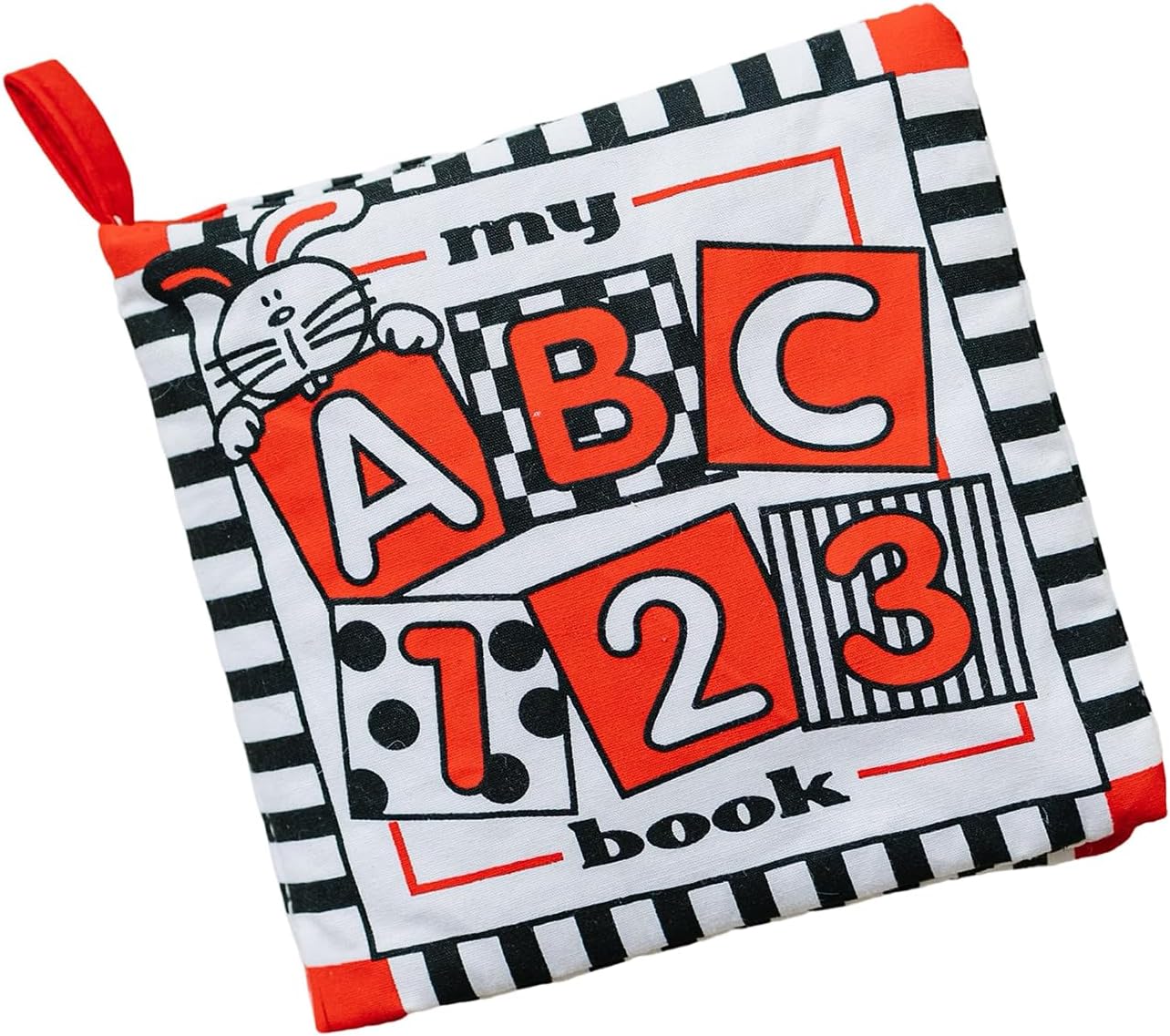 Baby's First Soft Sensory Cloth Book with Alphabet & Numbers in High Contrast Colors for Infant and Baby