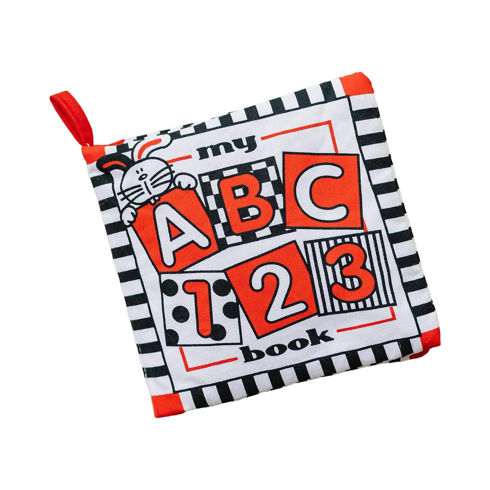 Baby's First Soft Sensory Cloth Book with Alphabet & Numbers in High Contrast Colors for Infant and Baby