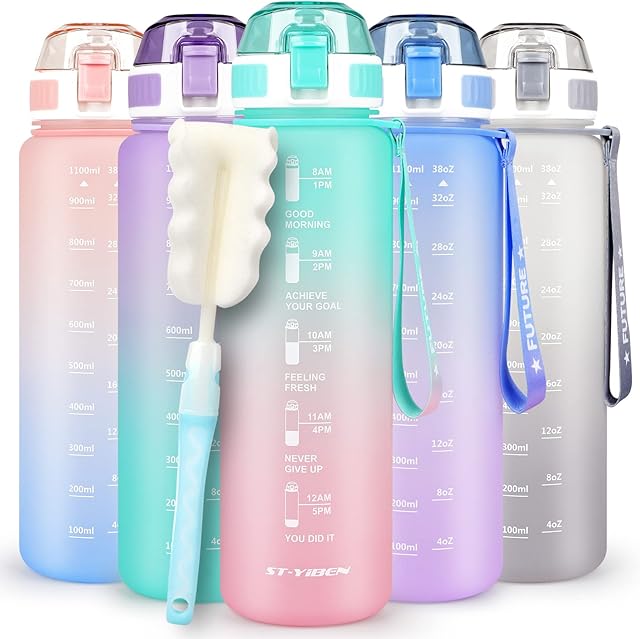 CodiCile Water Bottle Sports 1.1 Litre Water Bottle, BPA Free Drinks Bottle, Leakproof Water Bottle for Sports, Outdoor, Fitness, Gym, Cycling, School and Office