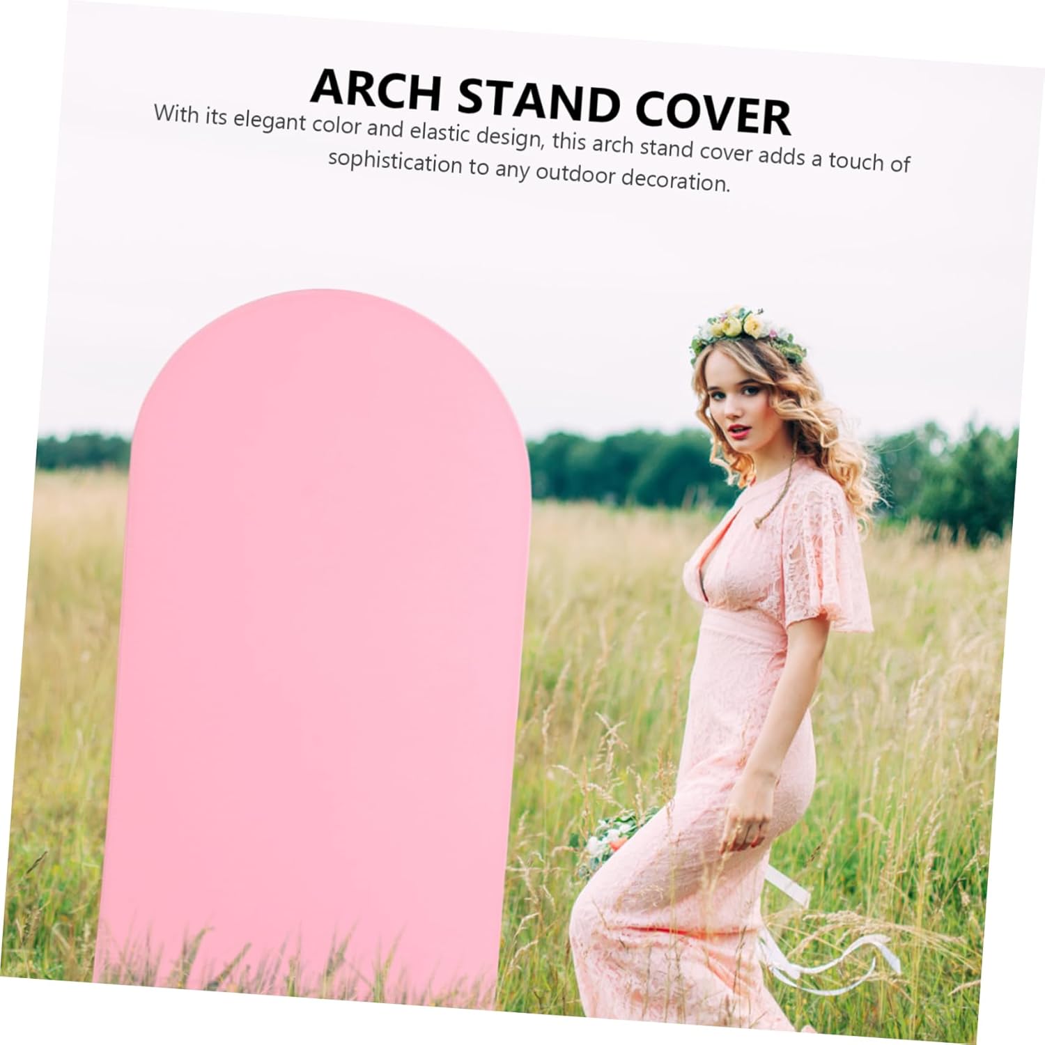 PRETYZOOM Elegant Spandex Wedding Arch Bracket Cloth Backdrop Sleeve for Ceremony Decoration for Weddings and Birthday Parties