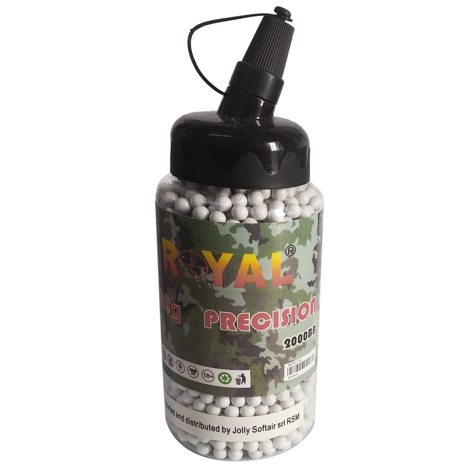 2000 Pallini per Softair Soft Air 6mm 0,20 gr BB Royal Precision Alta Qualità
