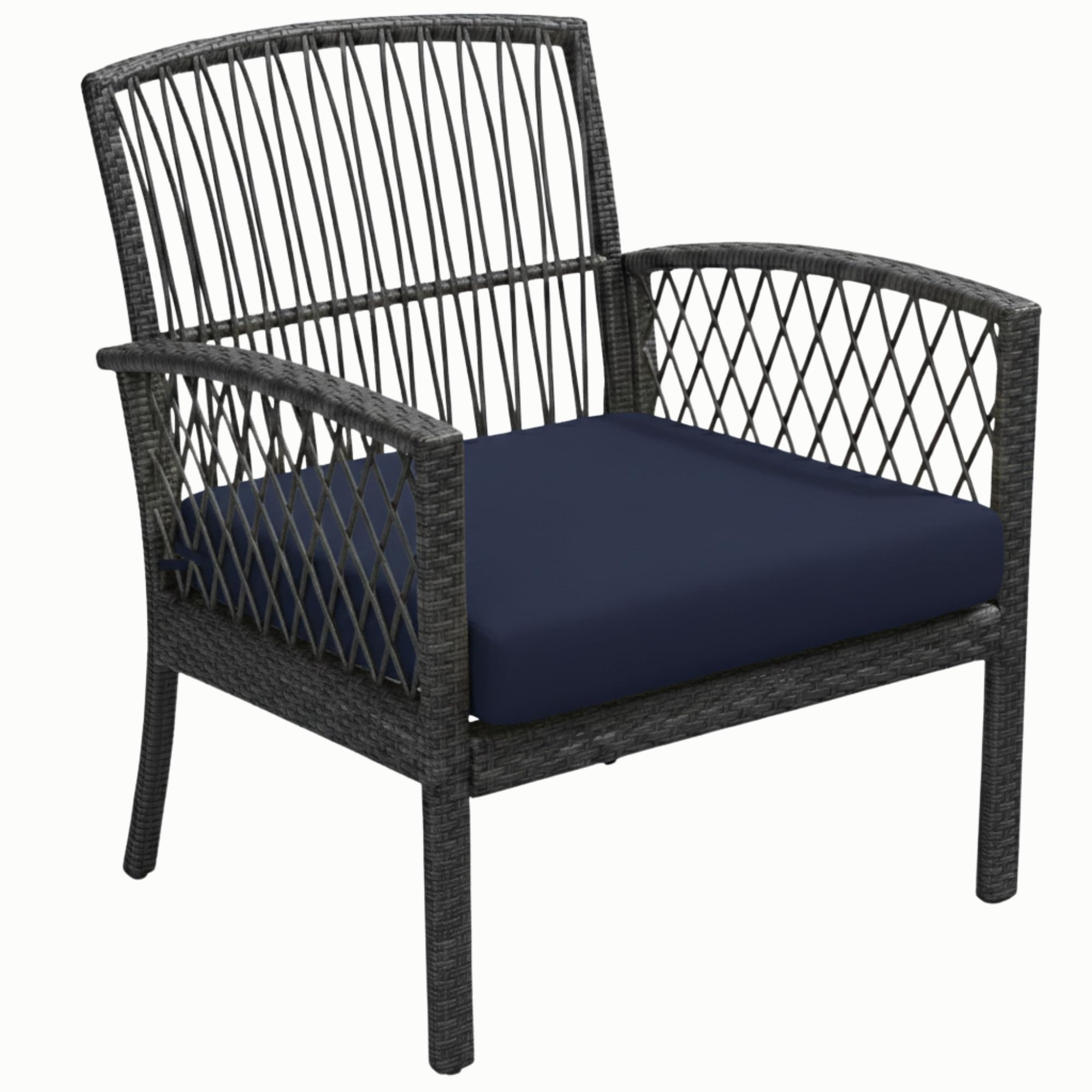 Cuddle Cloud Waterproof Chair Cushion Indoor Outdoor Seat Pads Cushions Water Resistant Material Ideal for Garden, Patio, Dining Chairs, Kitchen & Office Use (Navy, 24"X24"X2")