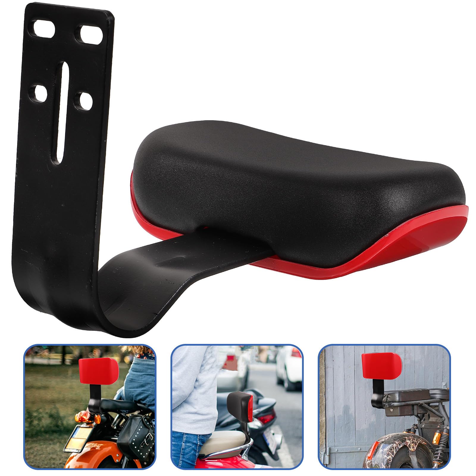 UKCOCO Schienale Posteriore per Bicicletta Elettrica, Poggiapiedi Ergonomico Cuscino Antiscivolo Imbottito, Supporto Sicuro per Sedile e Adulti per Uso Urbano e Viaggi
