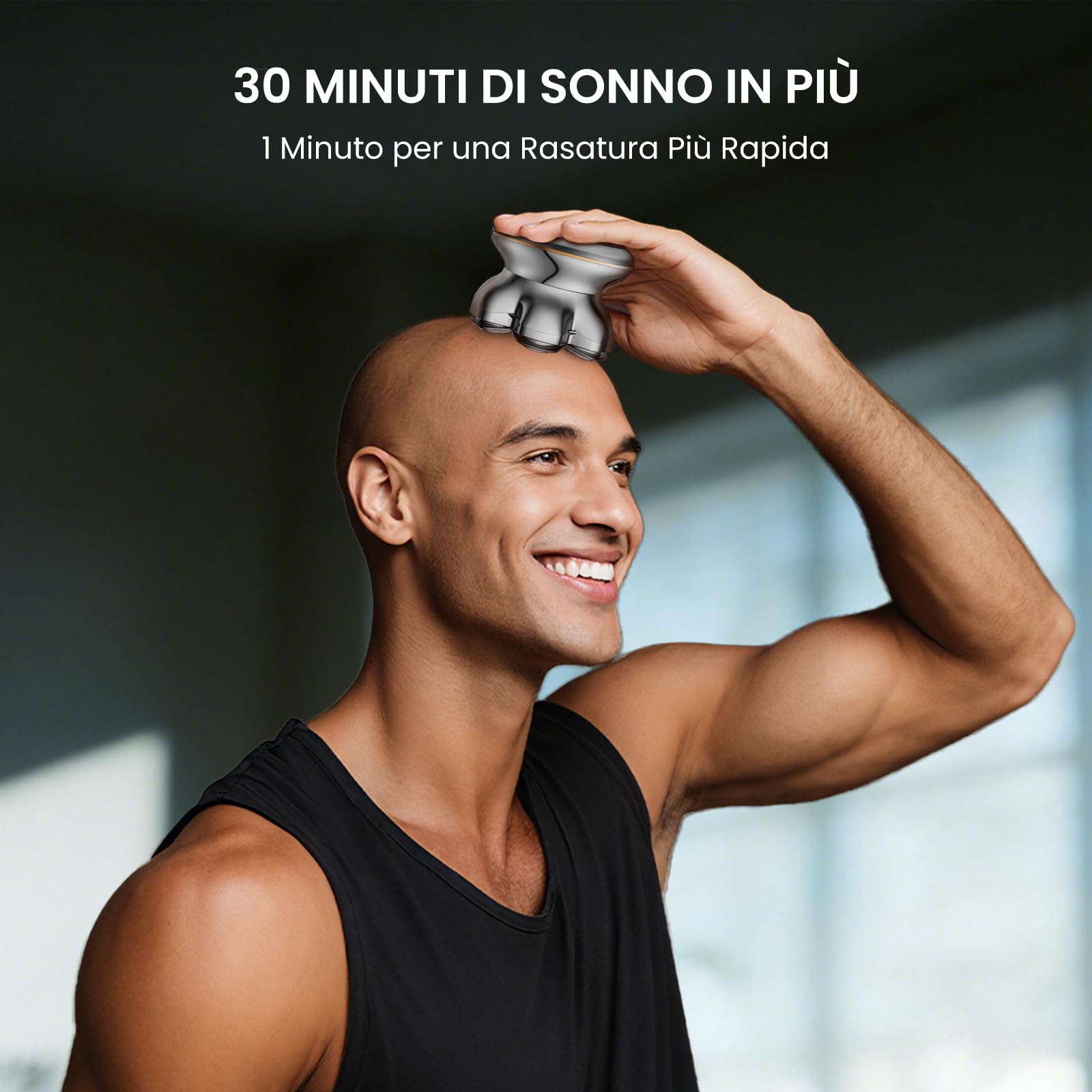 MAXGROOM PRO 7D Rasoio Testa Calva 2 Velocità, Rasoio Elettrico Capelli Uomo Rasa Capelli Uomo a Zero Assoluto, Shaver Capelli, Regalo per Papà e Marito (Argento)