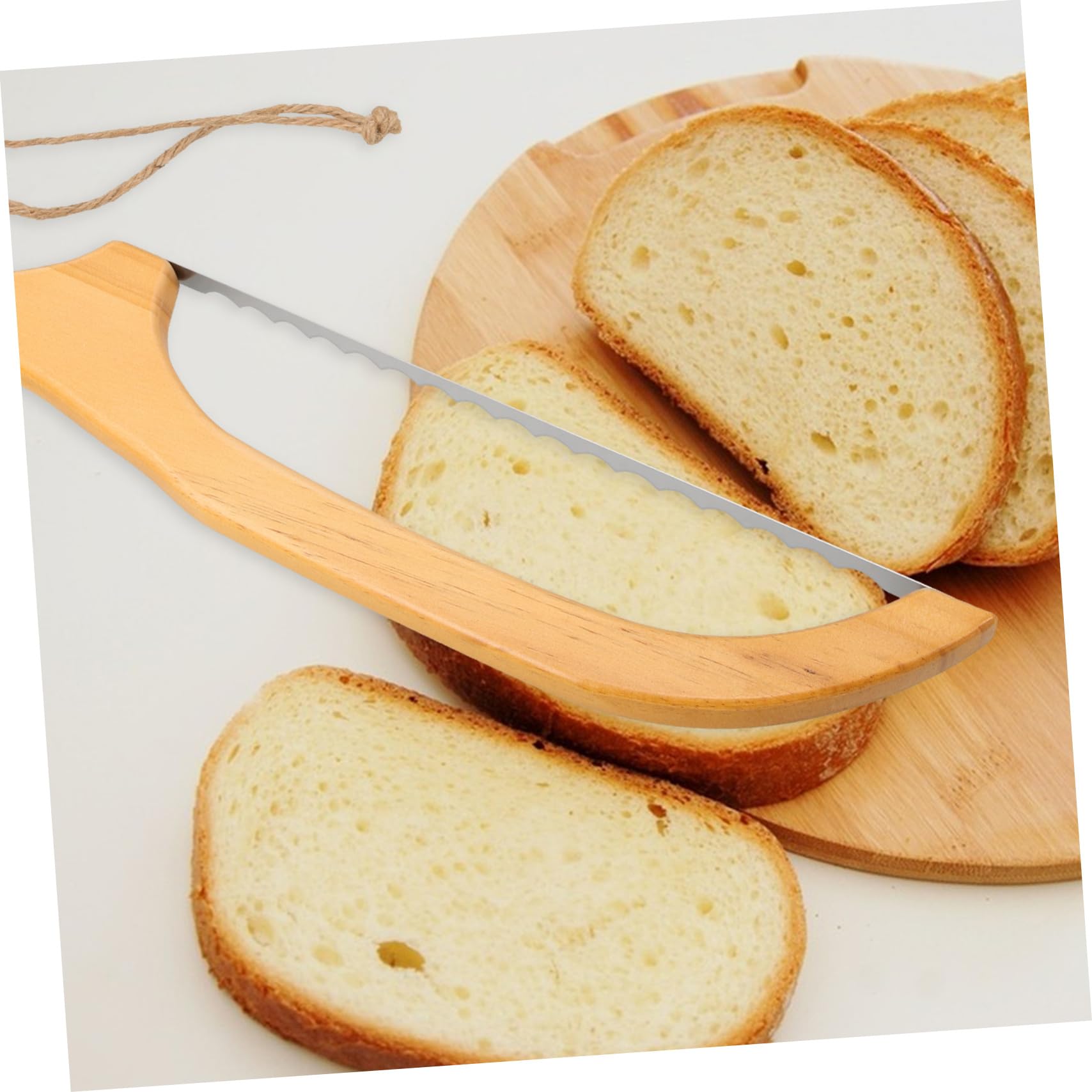 PRETYZOOM 5juegos Cortador De Pan Inoxidable y Madera Herramienta De Corte Para Rebanar Pan Mango Ergonómico Para Cocinas y Repostería