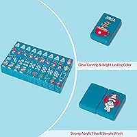 Vista 5 de American Mahjong - Juego de fichas con bolsa de transporte y accesorios, 160 fichas de Mahjong grabadas en acrílico