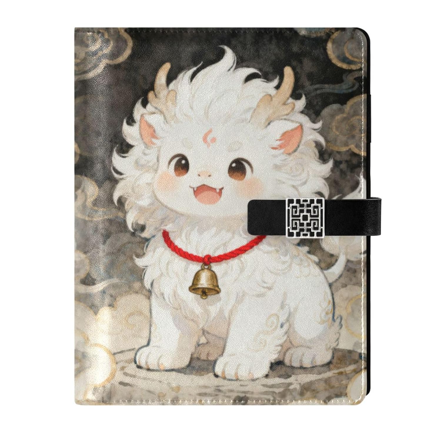 tplaotee Cute Mythical Beasts Of Ancient Chinese Mythology leather lined journal notebook portable college ruled spiral for travelling 6.7x9.2