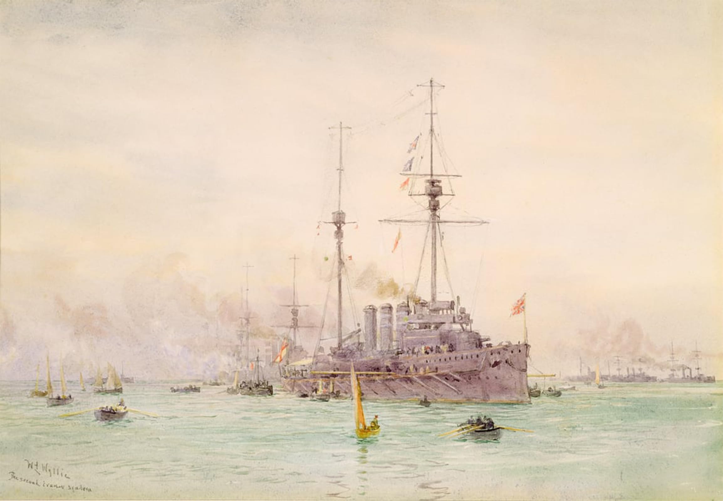 ARTXLXXBN Famous Art Print Poster Vintage Wall Art the Second Cruiser by William Lionel Wyllie Canvas Art Poster for Home Decor 60x90cm