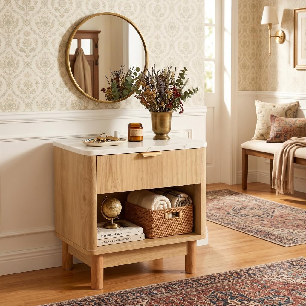 Oak Fluted Cabinet, Pantry Cabinet for Living Room, Hallway