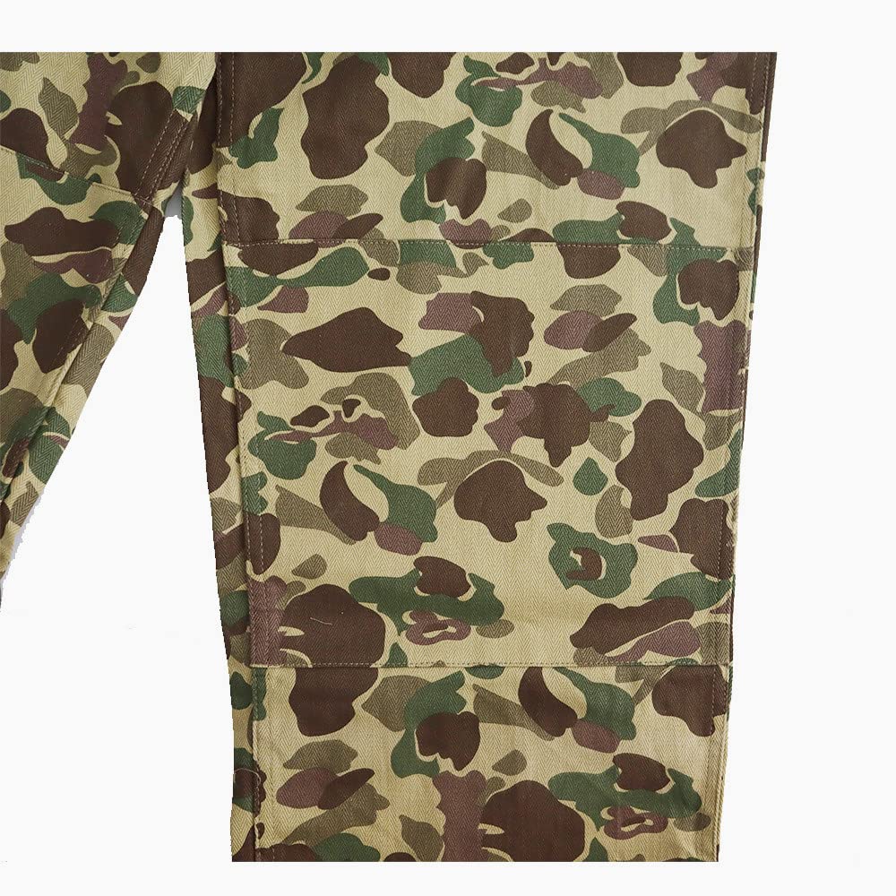 Pantalon de chasse américain HBT camouflage double face pour homme Réplique de la Seconde Guerre mondiale armée américaine