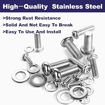 24 Pack Universal TV Mounting Hardware Kit, m4/m6/m8 Vesa Screws Stainless Steel Screws with Washers Compatible with Samsung TV Wall Mount Hardware Kit, Monitor Mounts Bracket Fixing
