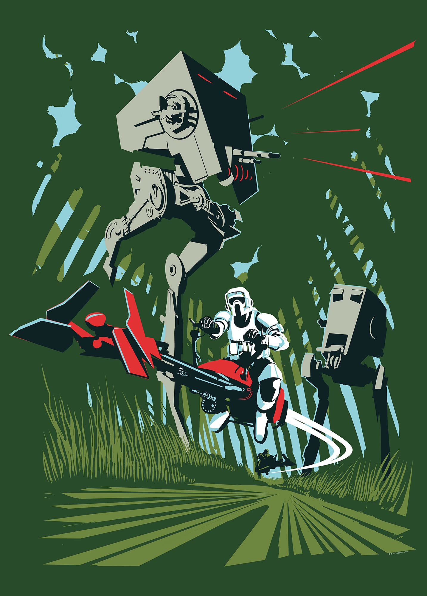Komar Star Wars Classic Vector Endor - Size: 50 x 70 cm Wall Picture Poster Art Print (without Frame)