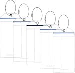 Cruise Luggage Tag Holders, Wisdompro 5 Pack Clear Waterproof PVC Pouch with Zip Seal and Steel Loops for Cruise Ships, Travel - Blue Zip