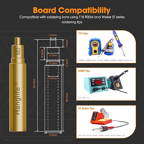 Miniatura 4 de HANGLIFE M3 Insertos Roscados de Fijación Térmica con Punta de Inserción, Inserto de Fijación Térmica para Componentes de Impresión 3D y Piezas de