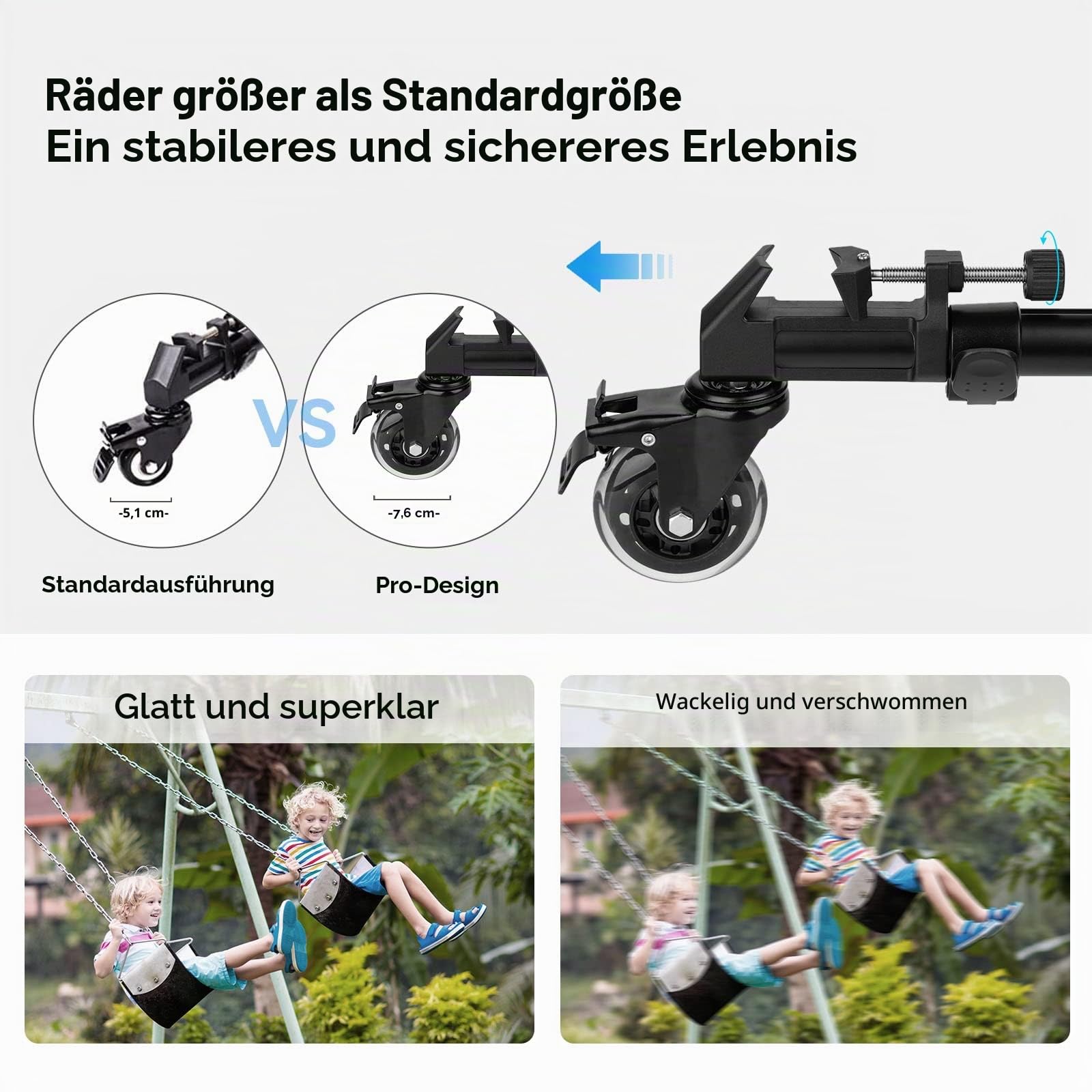 SMALLRIG Universal Fotografie Stativ Wagen, strapazierfähig mit verstellbaren Beinhalterungen und Tragetasche, 33 lb Tragfähigkeit – 3986