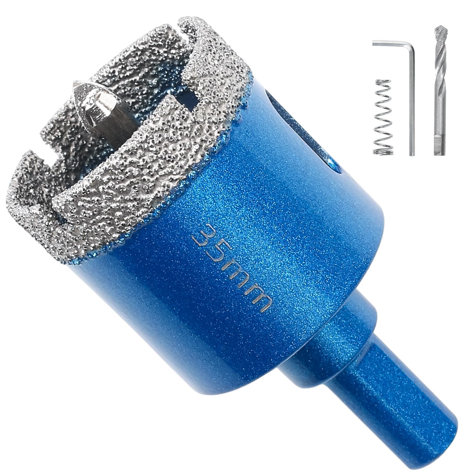 COEWUR 35mm Diamond Hole Saw with Pilot Bit, Glass Hole Saw Core Drill Bit with Diamond Surface Coating, 35mm Diamond Core Hole Cutter for Tile, Porcelain, Glass, Marble, Ceramic