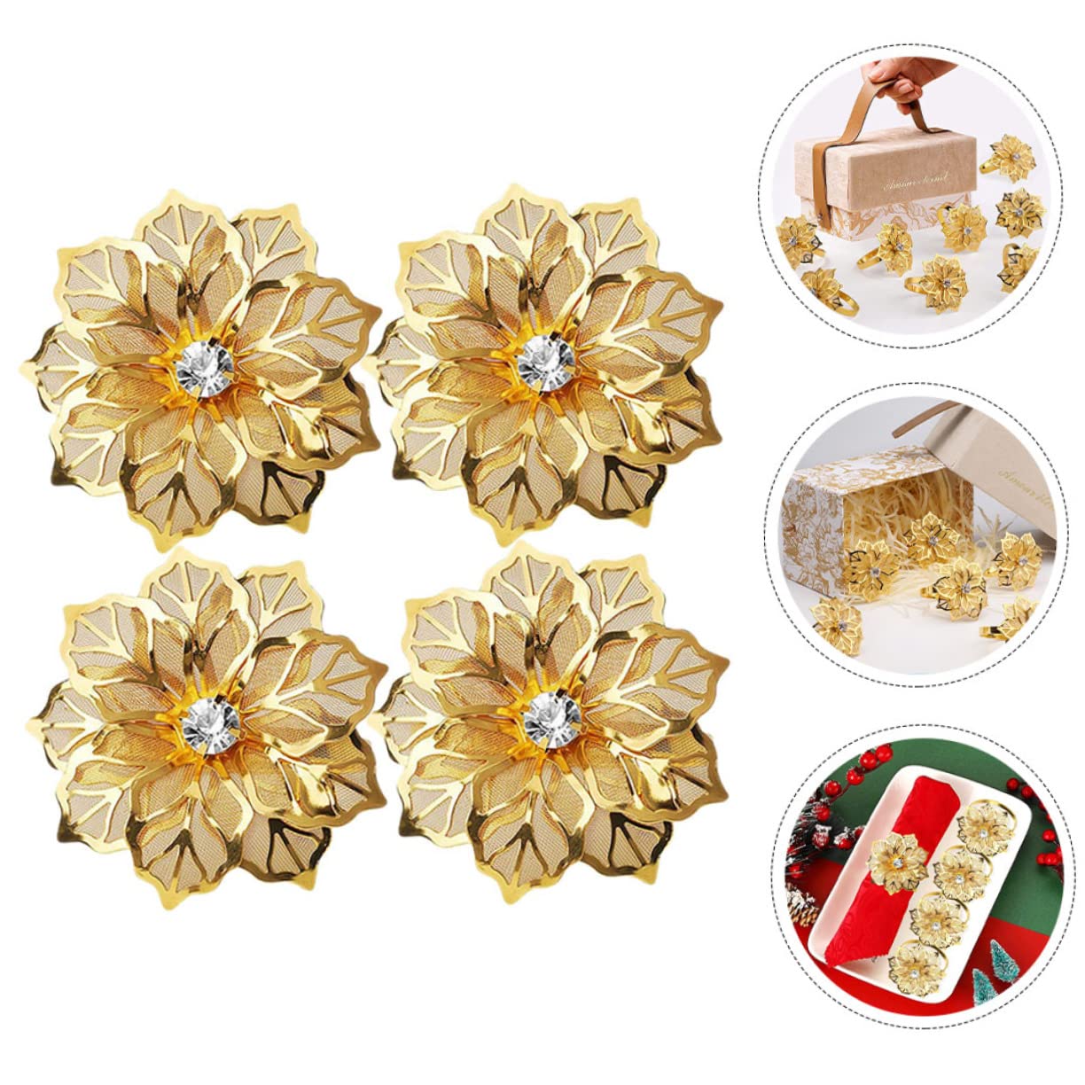TOPBATHY 20piezas Aros De Servilleta De Inoxidable Diseño De para Bodas y Soporte Decorativo para Mesa