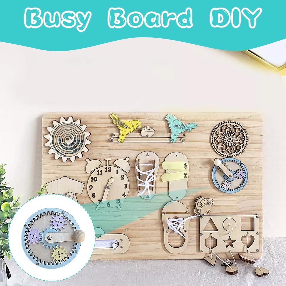 Busy Board Montessori In Legno Fai Da Te Per Bambini 1-6 Anni – Giocattolo Sensoriale Attività