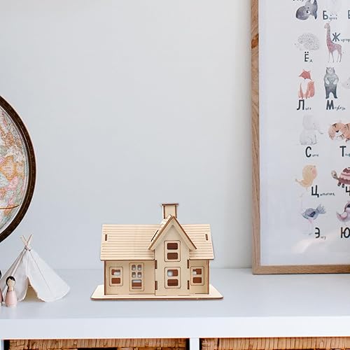 Miniatura 9 de 1 juego de rompecabezas de madera en 3D, mini kit de casa modelo de bricolaje, juguetes para edades de 8 a 13 años, casa de muñecas, juguetes