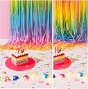 PT Pastel Rainbow Foil Fringe Curtain | 2 Pack | 3.5ft x 6.5ft Each | Metallic Backdrop Streamers for Party Birthday, Baby Shower, Cradle, Wedding Decorations gallery image