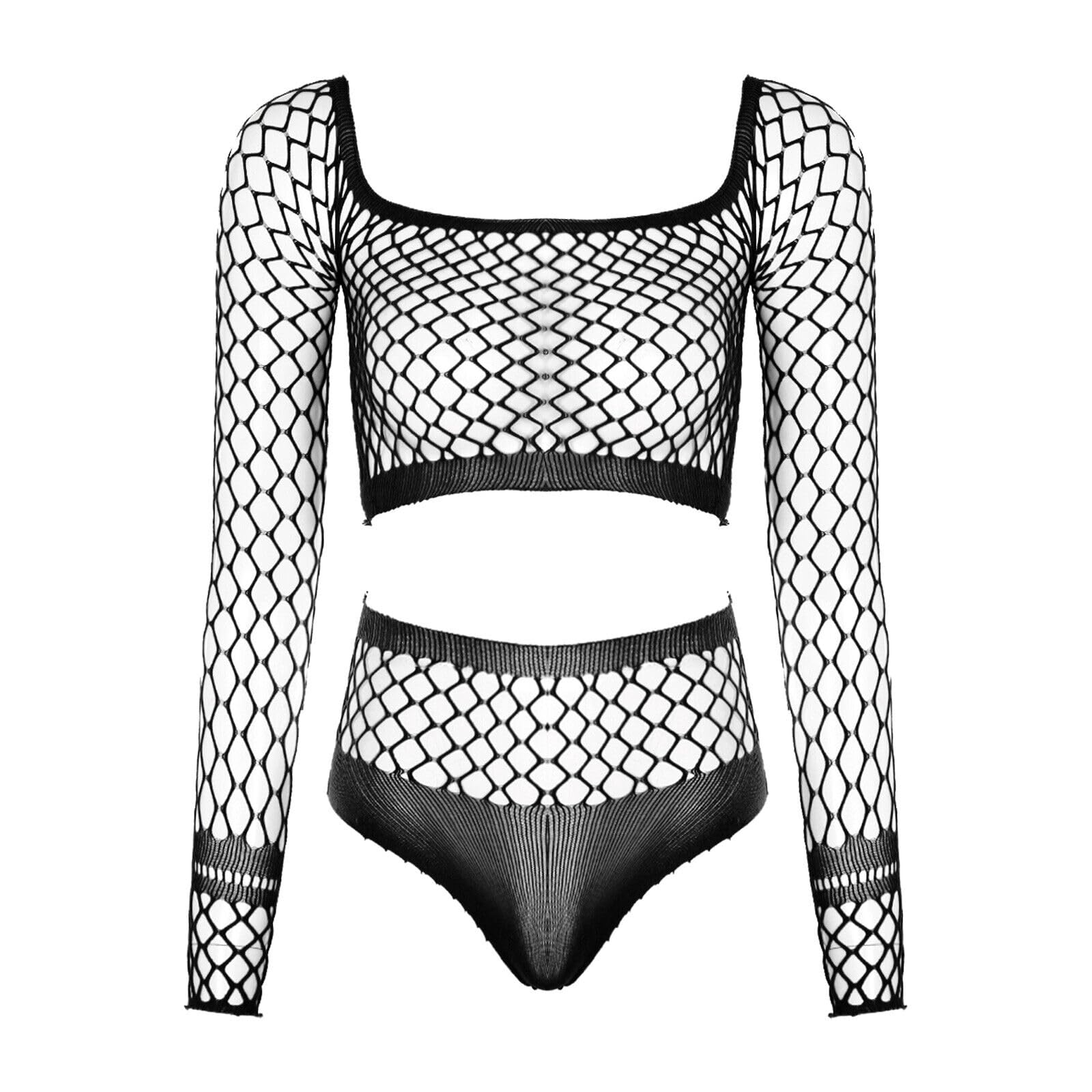 Women Deep V Hot Imported Lingerie Fishnet Lace Teddy Two Piece Babydoll Mini Skirt Bikini Sleepwear Swimwear Honeymoon Wedding Night Valentine Gift Skirt Panty Top Fishnet