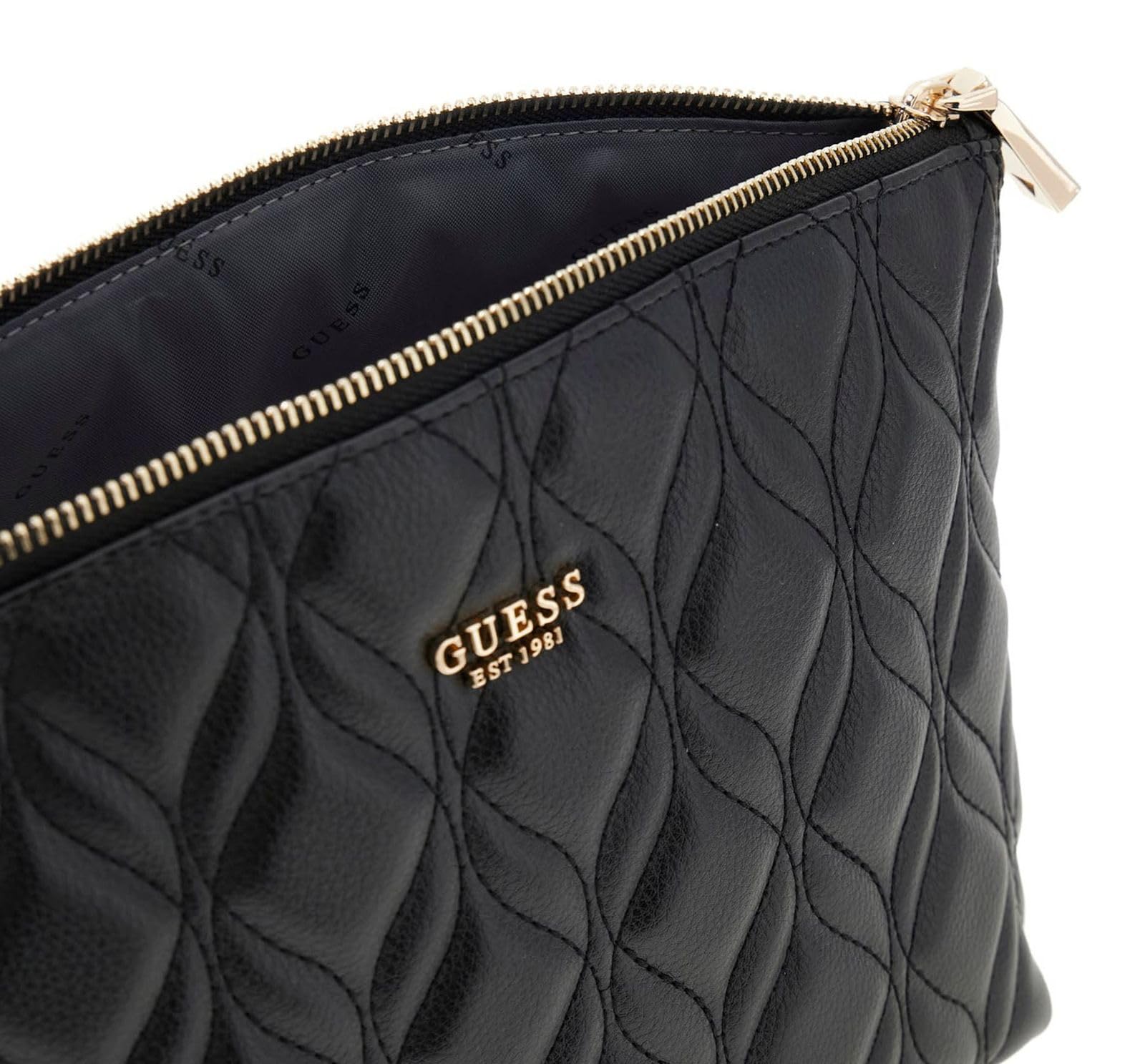 GUESS borsa da toilette Maxine Top Zip Cosmetic Bag Black nero