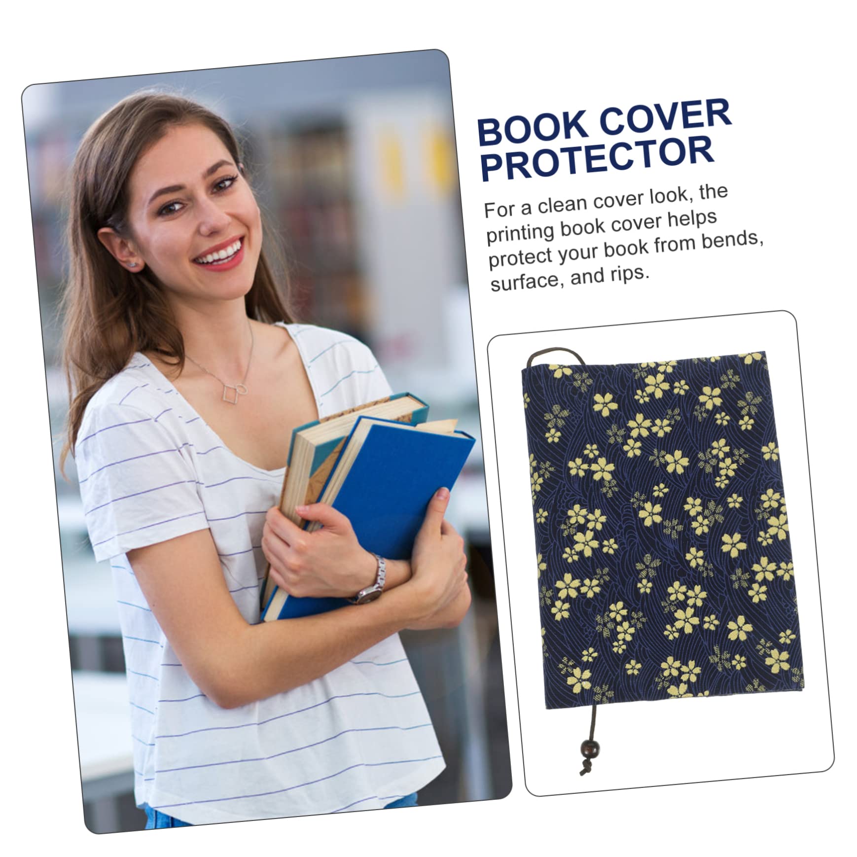 MAGICLULU 4piezas Cubierta De Libro Decorativa Tela De Flores Para Estudiantes y Notas Reutilizable Para Libros De Tapa Dura Diseño Ecológico y Ligero