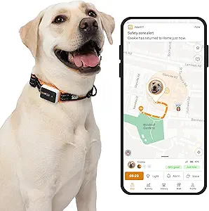 Pawfit 3 GPS Pet Tracker GPS Dog Tracker 4G Live Tracking, Smart Alerts, Fully Waterproof Activity Monitor for Pets, Unlimited Range, Remote Voice Recall, Fits All Collars, 30 Day Free Subscription asin的图片