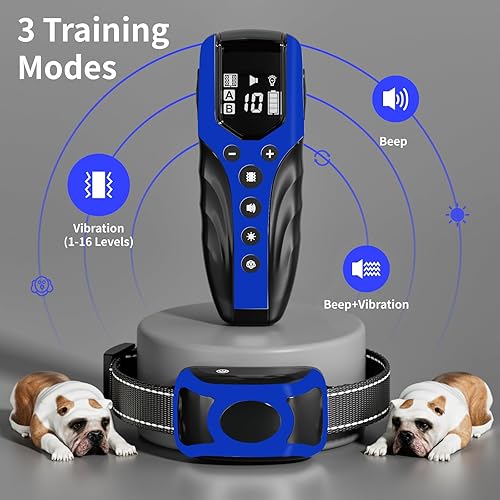 Miniatura 3 de Collar de entrenamiento para perros sin golpes con control remoto de 2000 pies, collar de perro fuerte vibratorio solo con sonido y vibración,