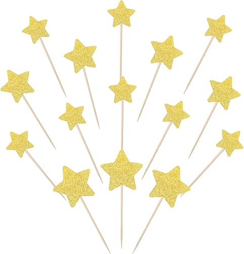30 piezas de decoración de cupcakes con purpurina montada con estrellas parpadeantes para magdalenas, bodas, compromisos, despedidas de soltera,