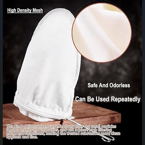 Miniatura 8 de Bolsas coladoras de malla ultra fina, marco de mango de acero de malla 180 reutilizables para filtrar nueces, leche, leche, mantequilla, jugos y