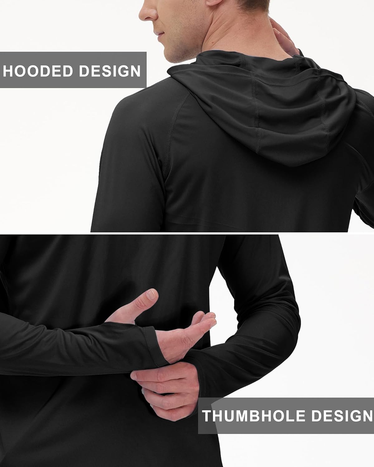 Roadbox Mens UPF 50+ Long Sleeve, Sun Hoodie Fishing Shirts for Men, UV Protection Hooded for Hiking Running Workout - Image 5