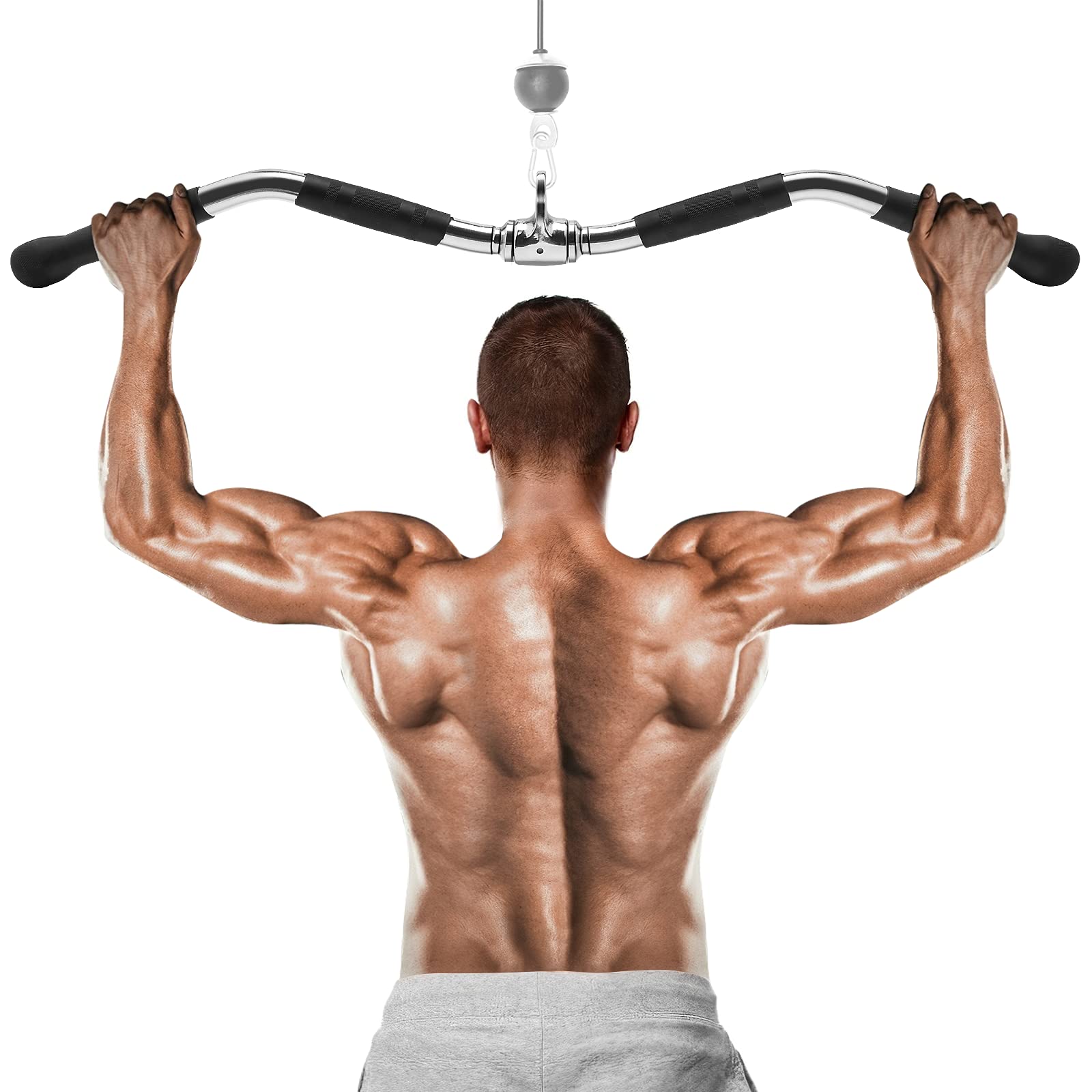 Buy Antelife LAT Curl Pulldown Bar, Cable Machine Attachment with Full