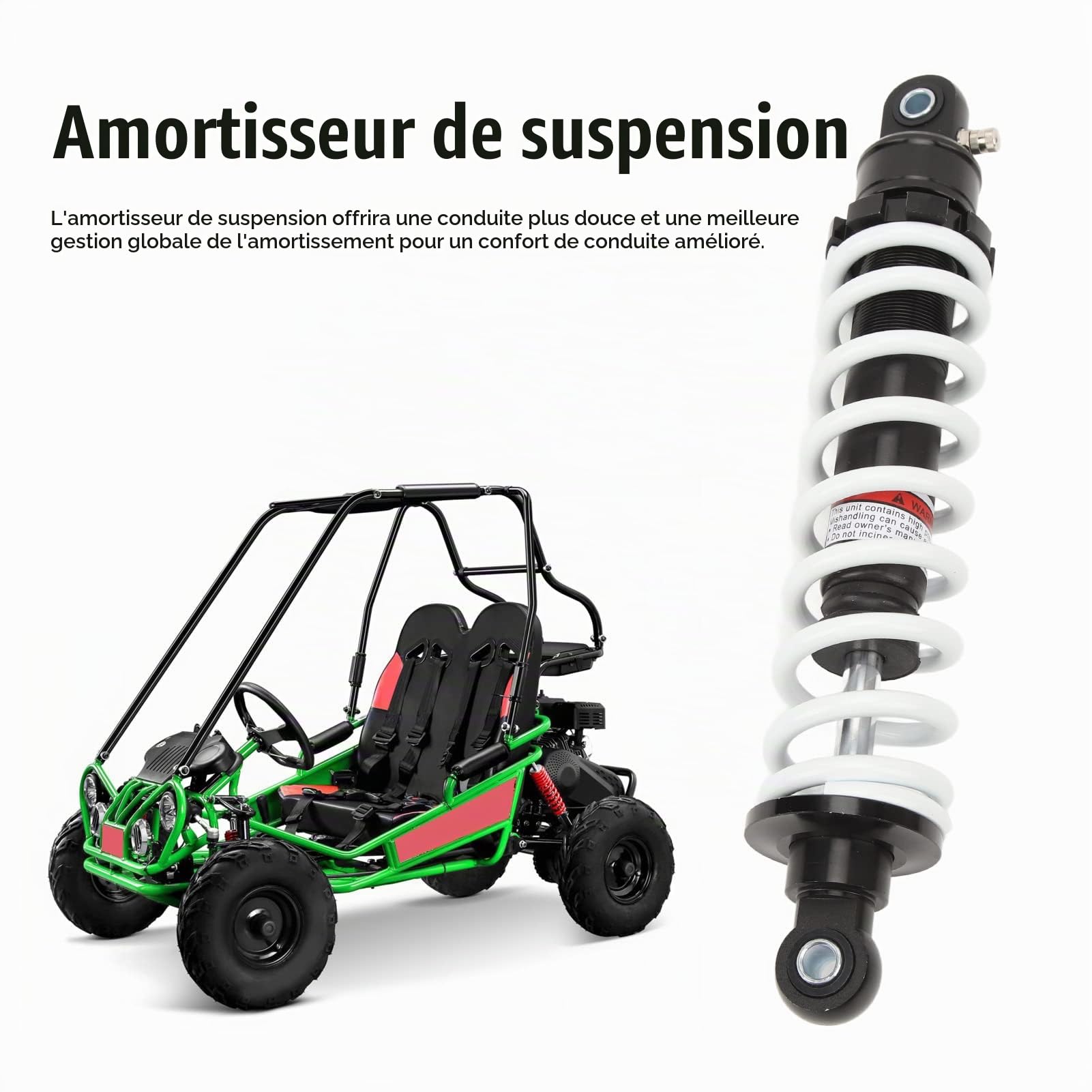 Amortisseur Arrière 330 Mm Amortisseur Arrière de Moto Suspension Arrière Amortissement Réglable pour 50 110 125 PIT QUAD DIRT Bike Trail Bike GO Kart